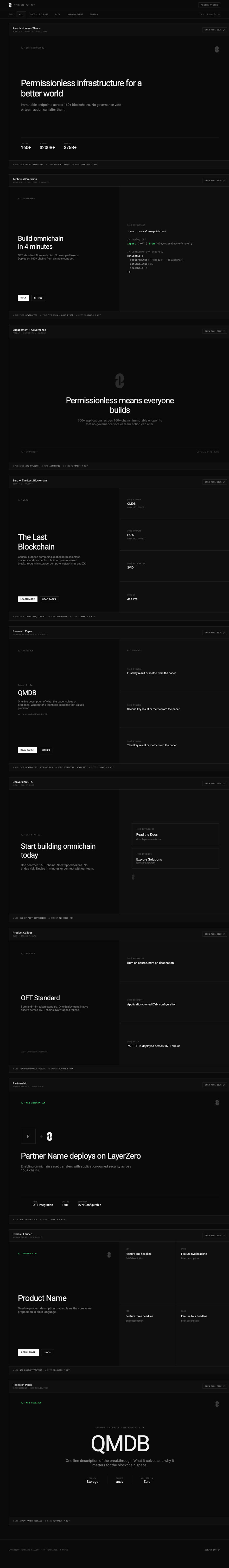 LayerZero template gallery — preview